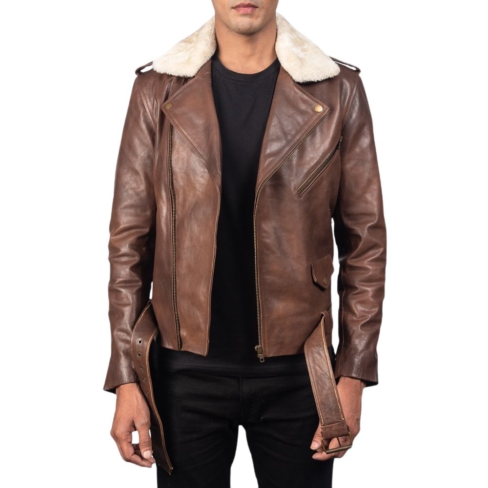 Cooper Brown Biker Leather Jacket