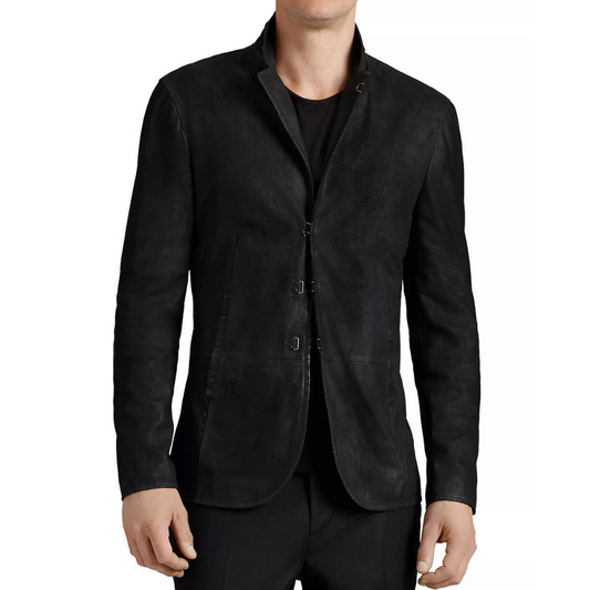 Parker Black Leather Blazer