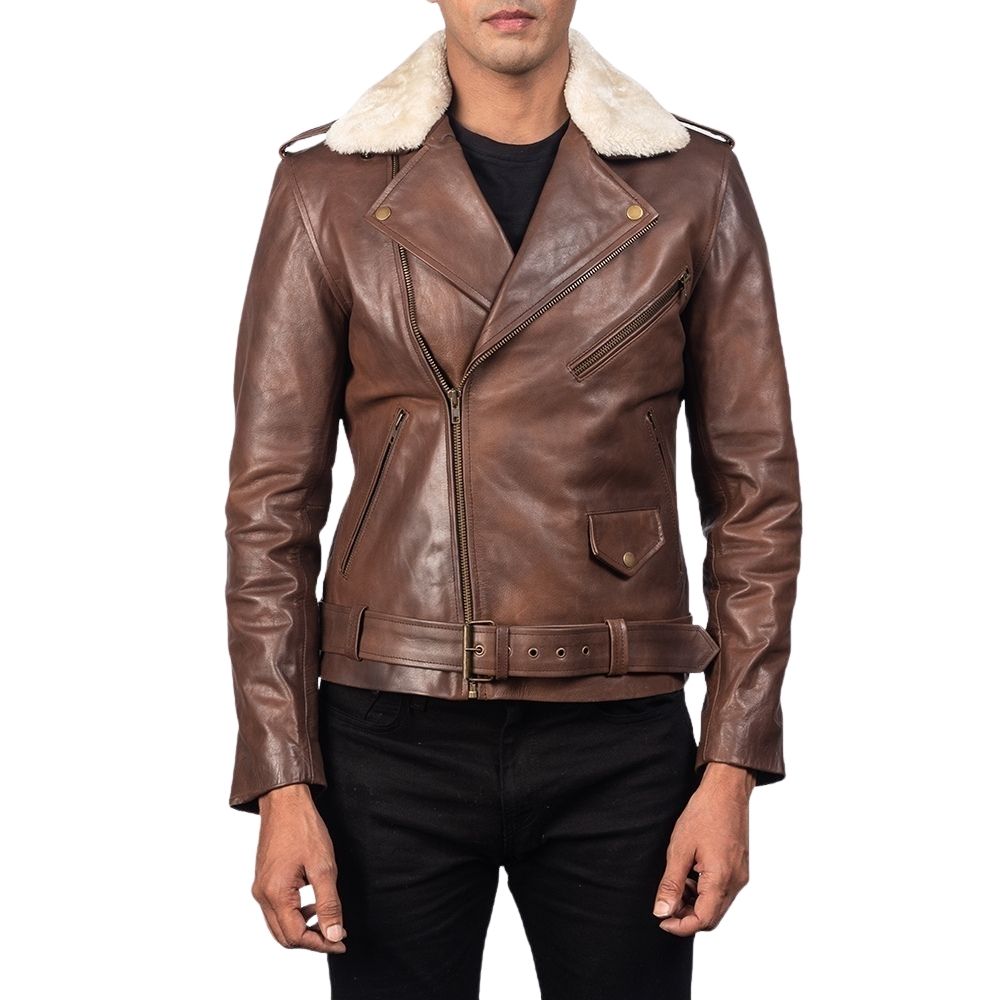 Cooper Brown Biker Leather Jacket