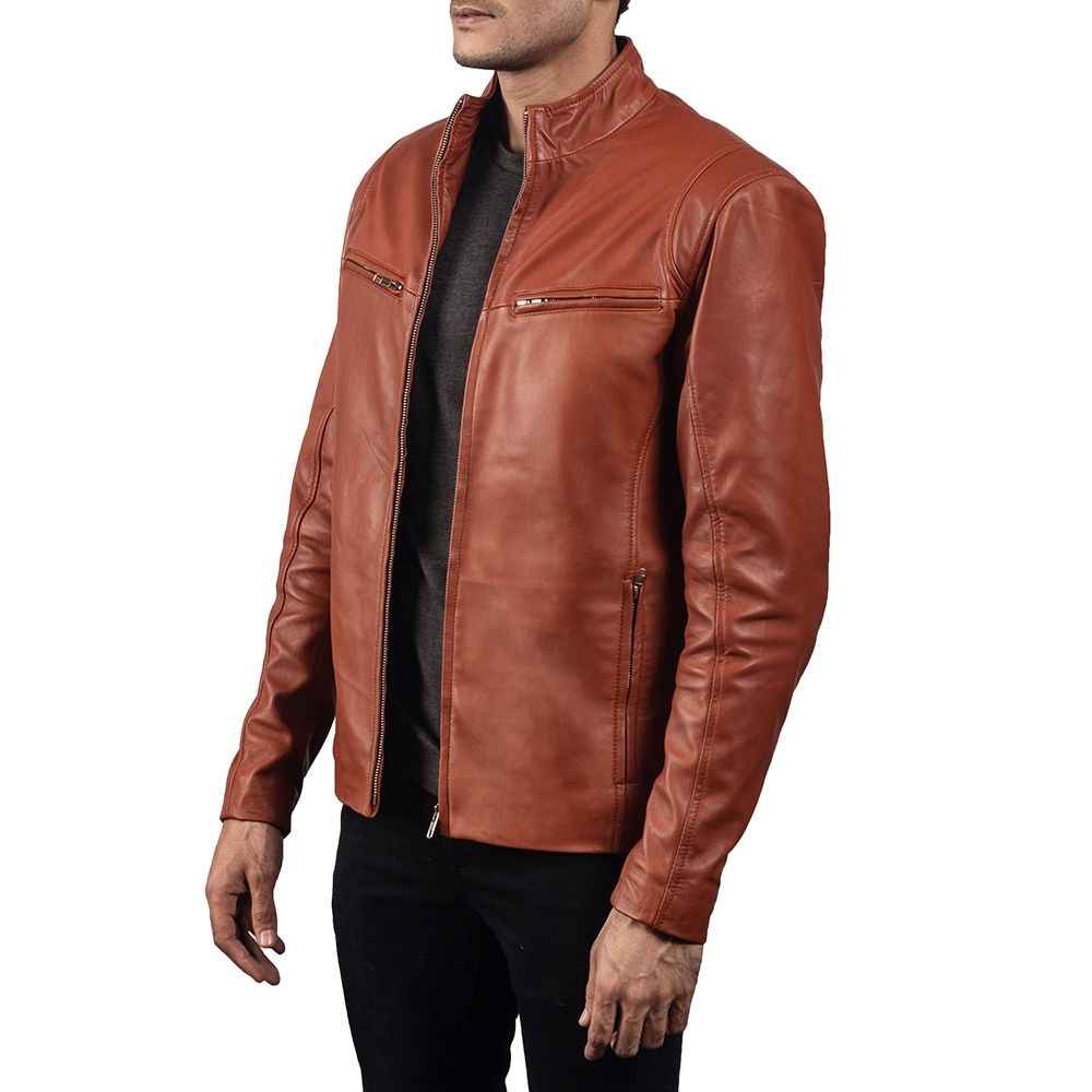 Jericho Brown Racer Leather Jacket