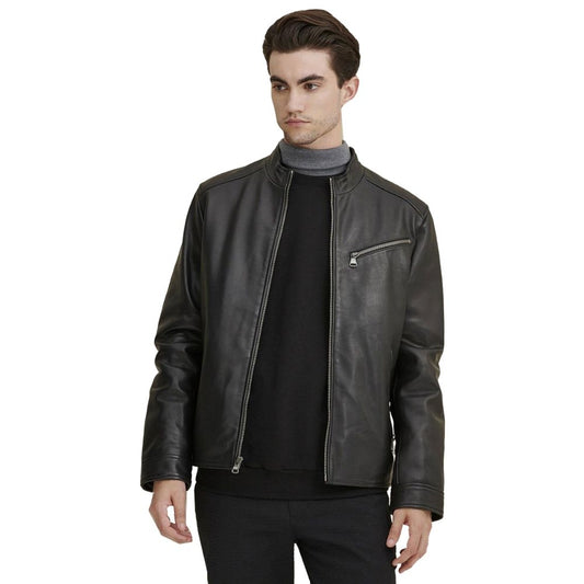 Desmond Black Racer Leather Jacket