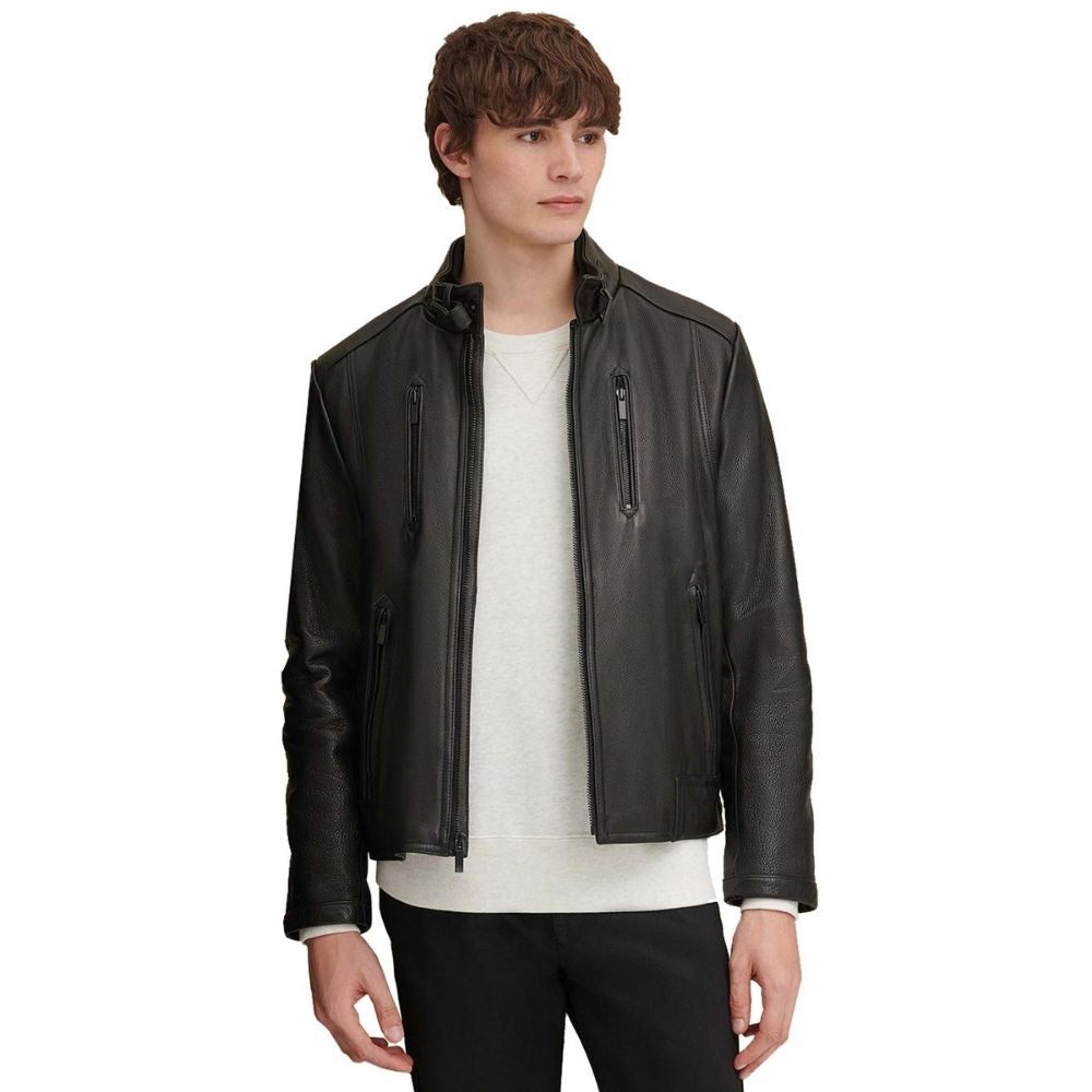 Grant Black Racer Leather Jacket