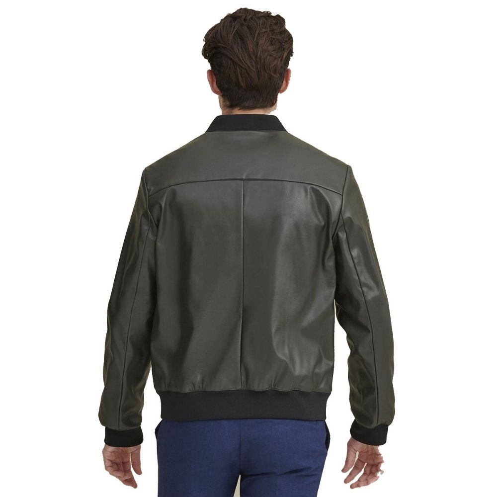 Ambrose Green Bomber Leather Jacket