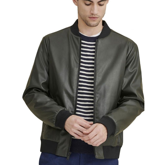 Ambrose Green Bomber Leather Jacket