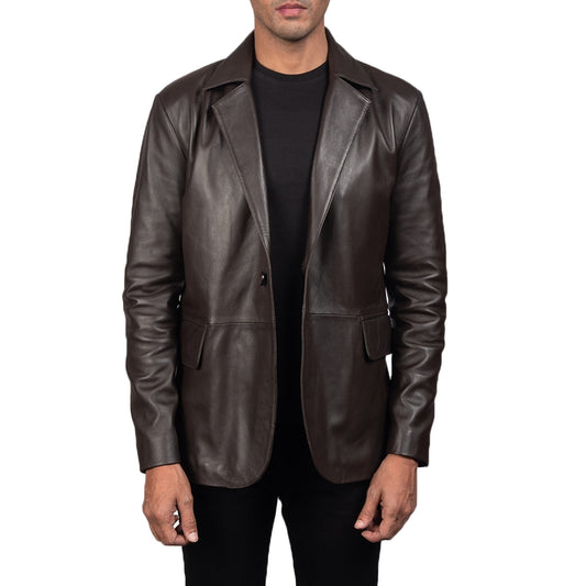 Dashiell Brown Leather Blazer