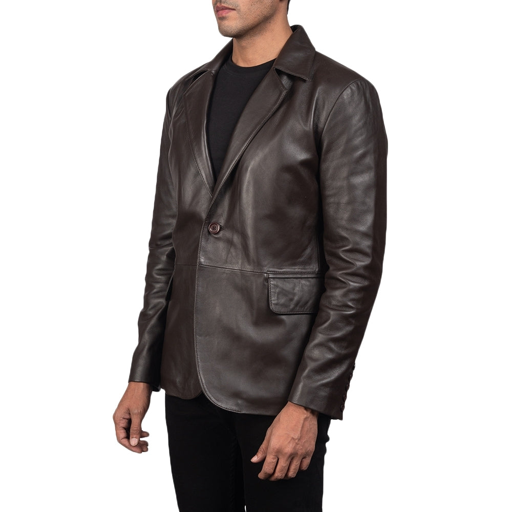 Dashiell Brown Leather Blazer