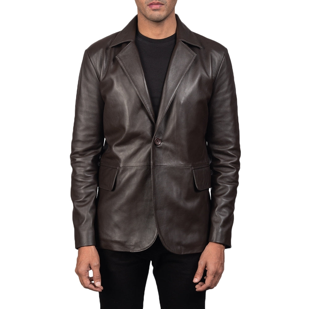 Dashiell Brown Leather Blazer