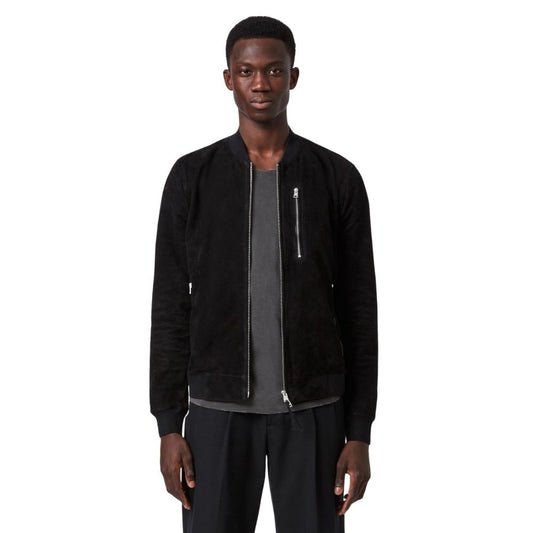 Finlay Black Bomber Leather Jacket