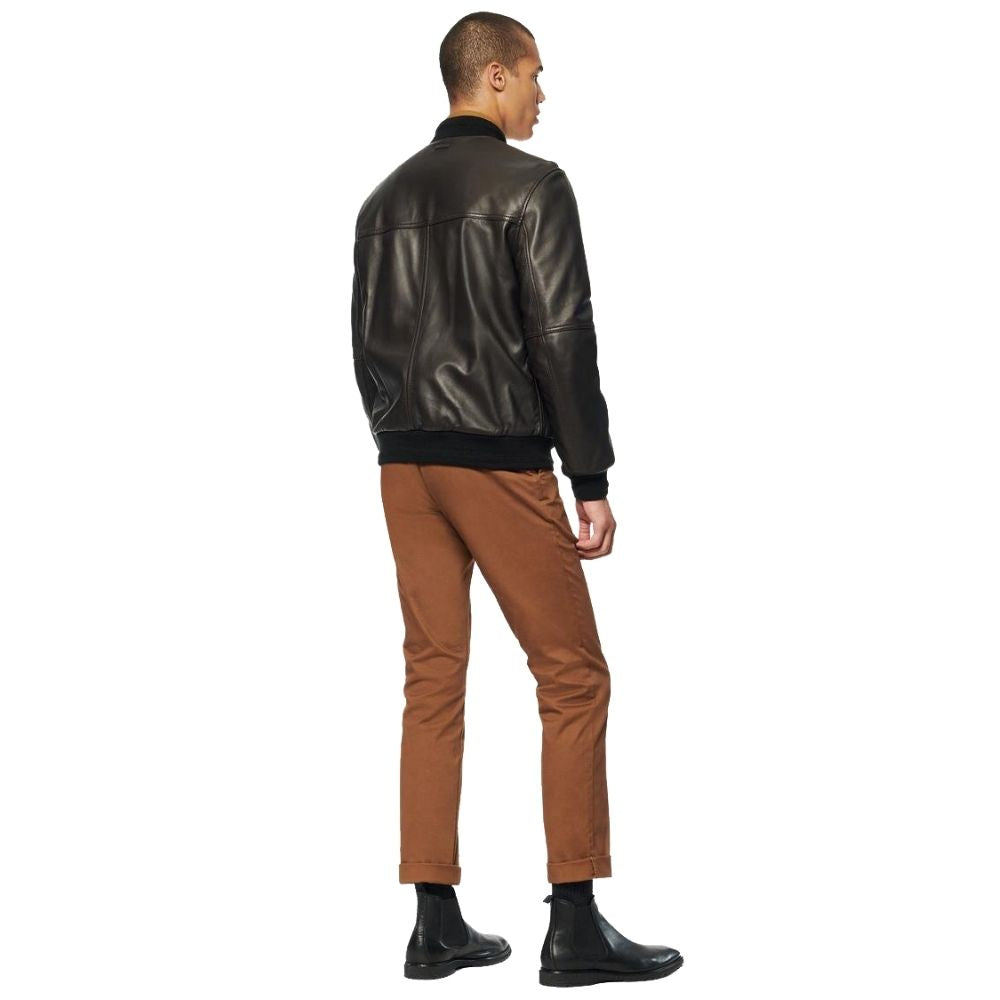 Foster Black Bomber Leather Jacket