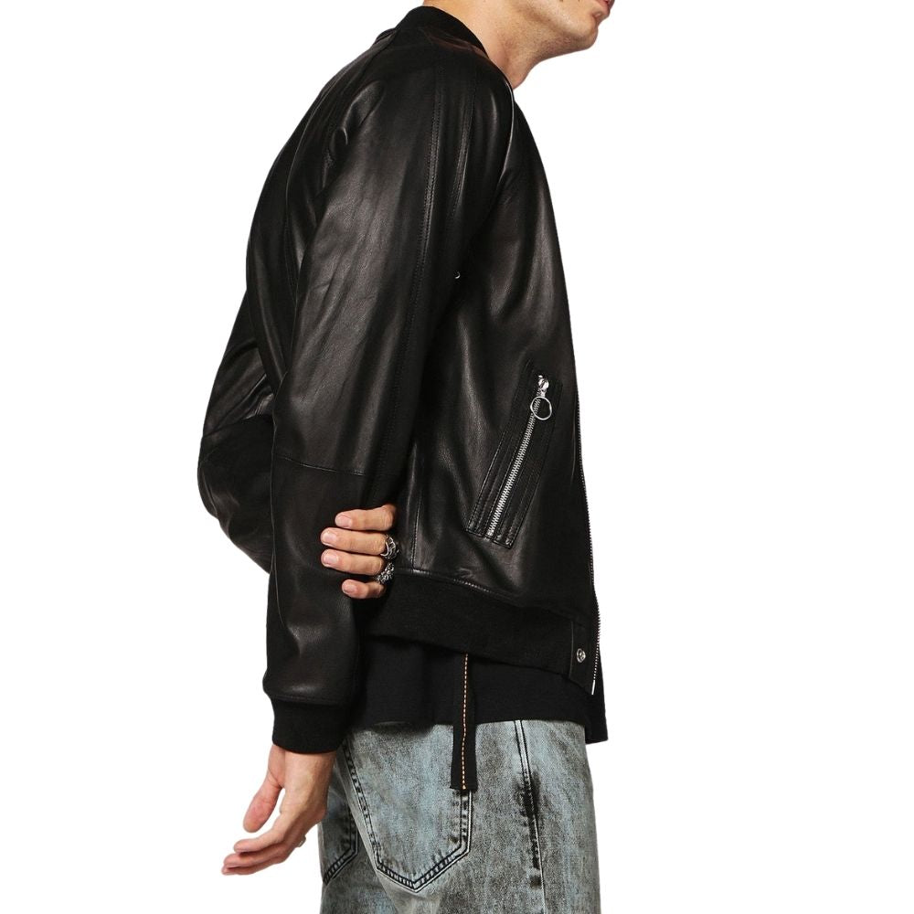 Clark Black Bomber Leather Jacket