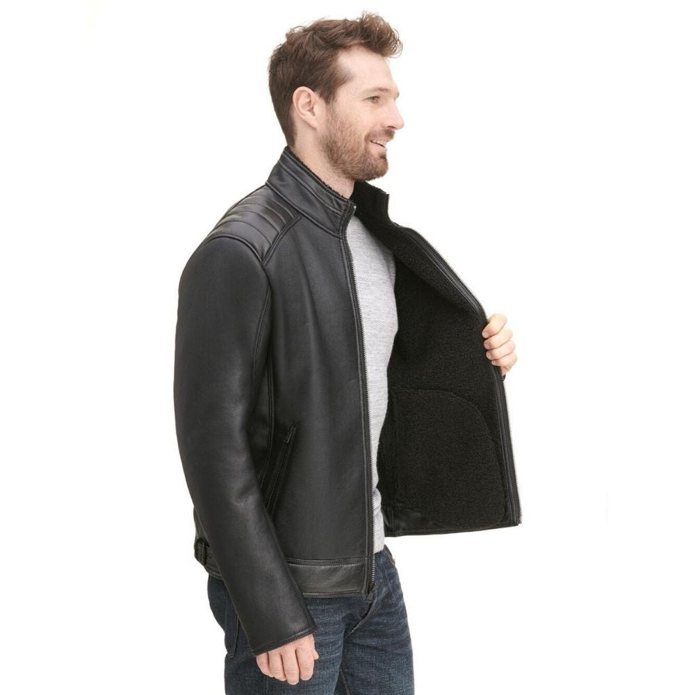 Emanuel Black Racer Leather Jacket