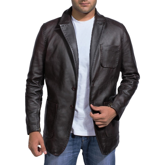 Cormac Black Leather Blazer