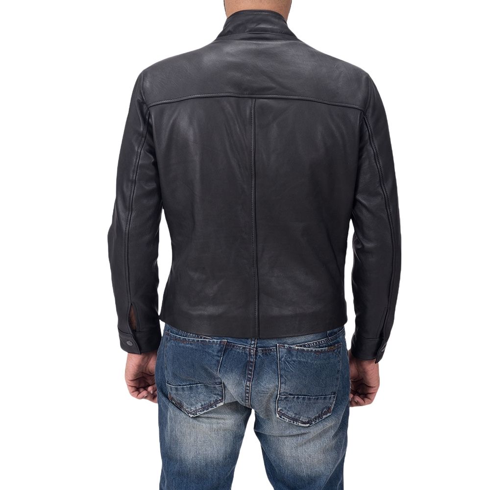 Gerald Black Racer Leather Jacket