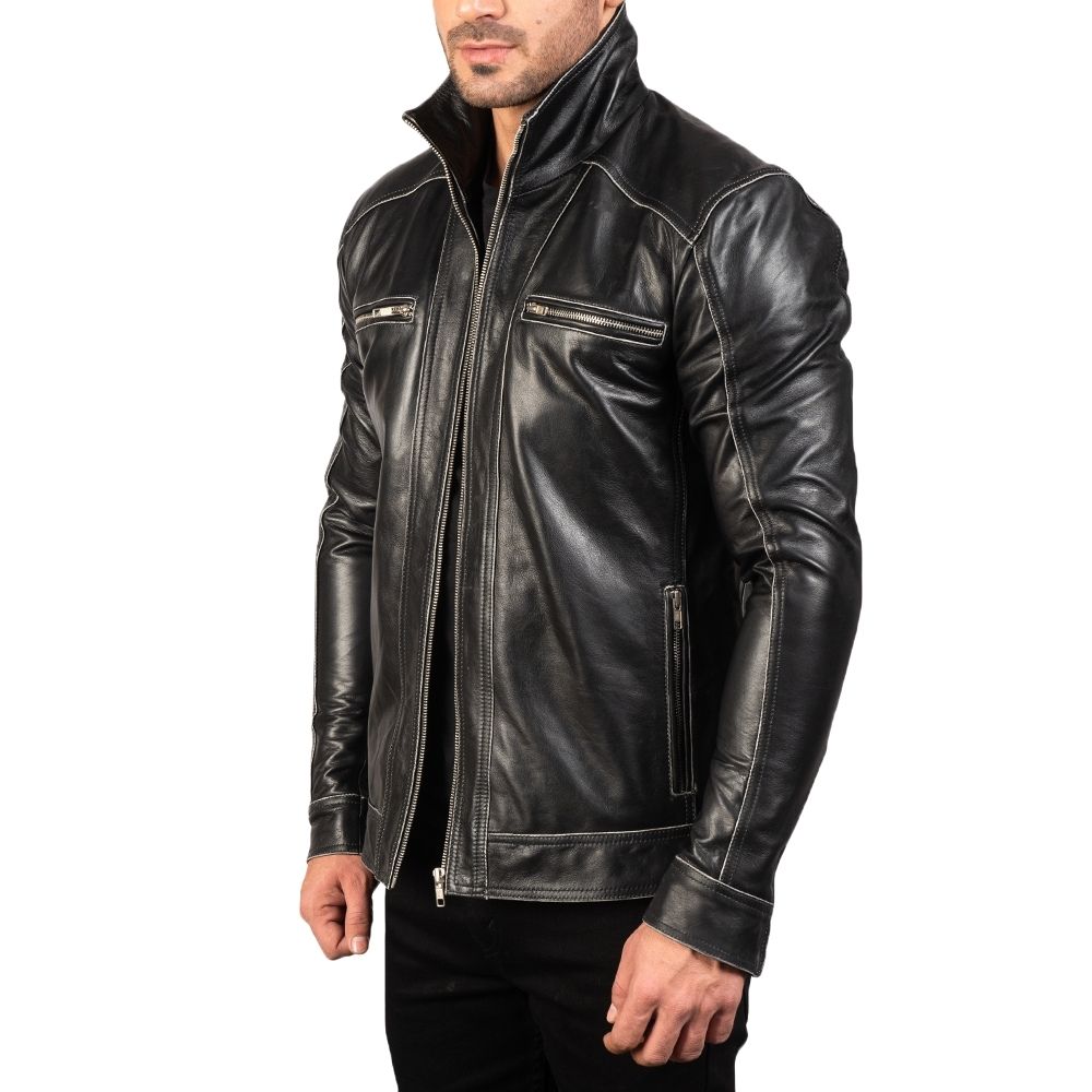 Gregory Black Racer Leather Jacket