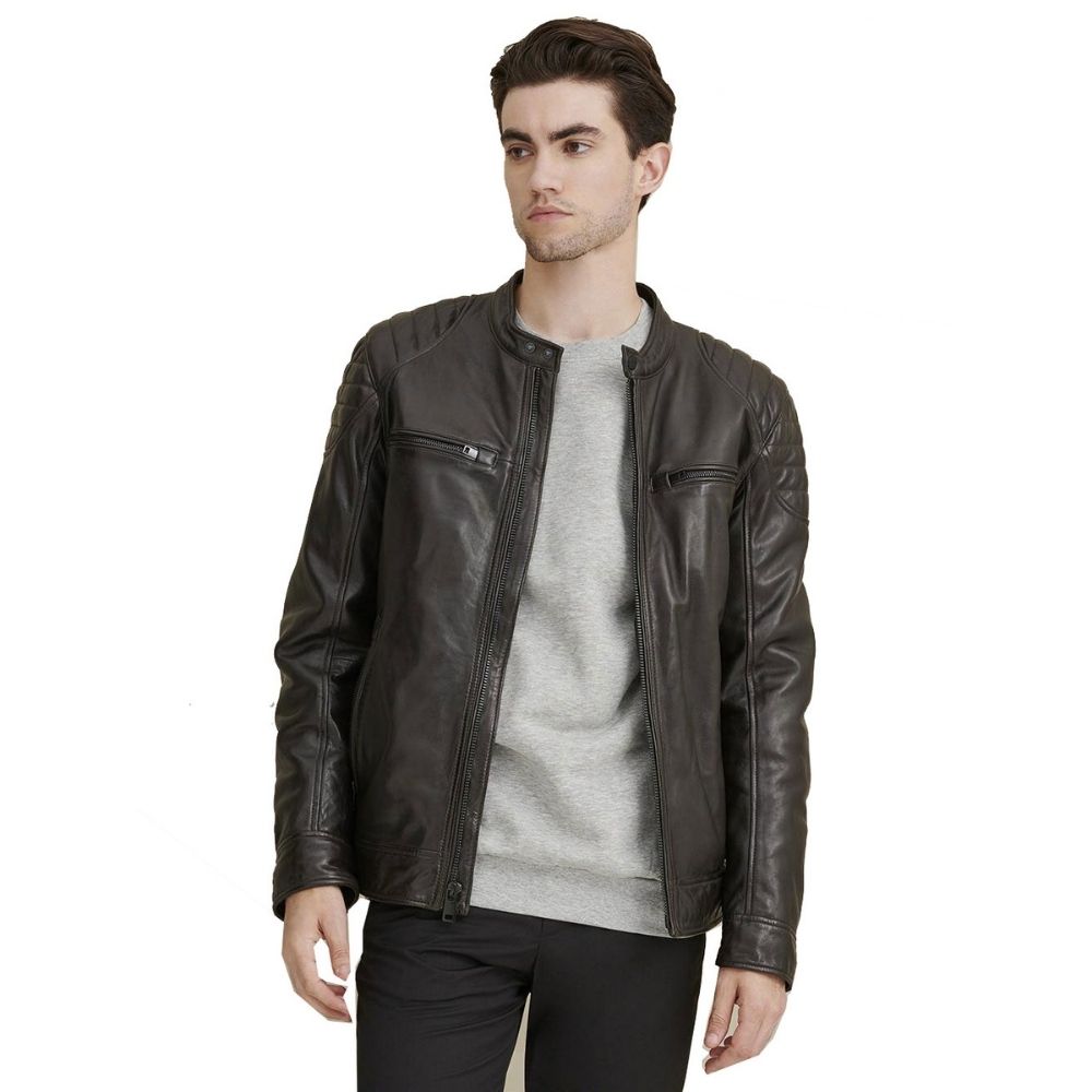 Eithan Black Racer Leather Jacket