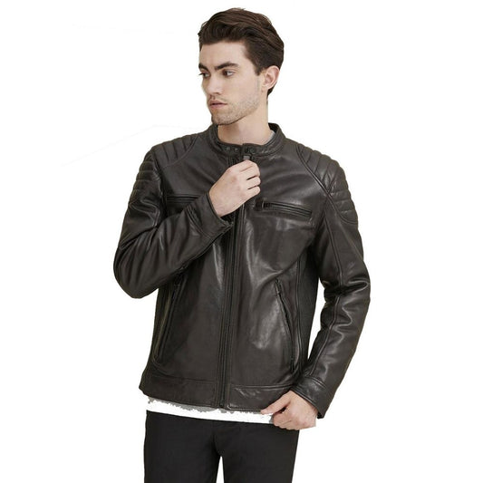 Eithan Black Racer Leather Jacket