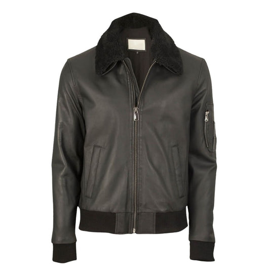 Francis Black Bomber Leather Jacket