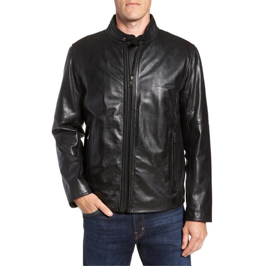 Gideon Black Racer Leather Jacket