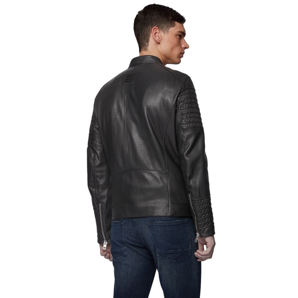 Graham Black Racer Leather Jacket