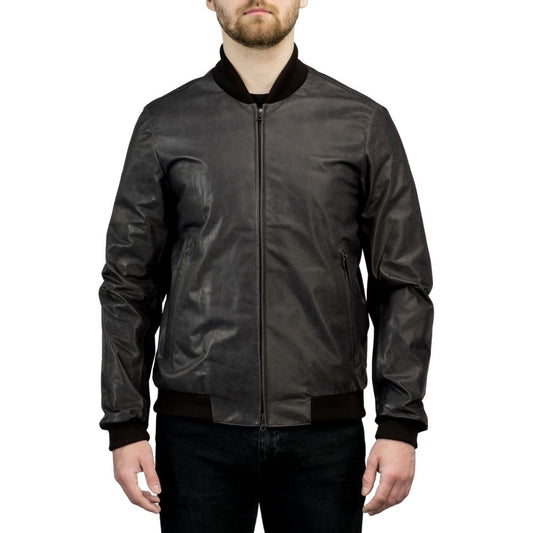 Finn Black Bomber Leather Jacket