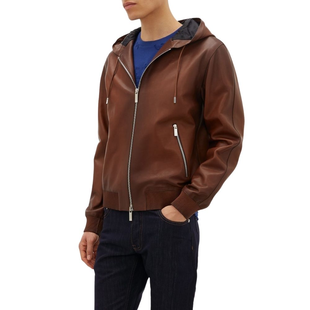 Alec Brown Bomber Leather Jacket