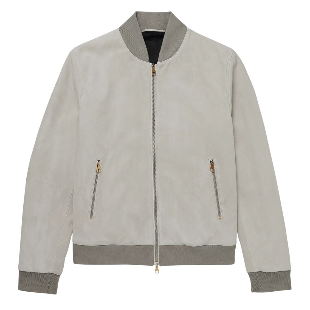 Anson Gray Suede Bomber Leather Jacket